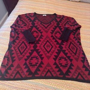 TOBI Womens Shrug Sweater Black/Wine color Pullover Shrug Oversized Knit M/L